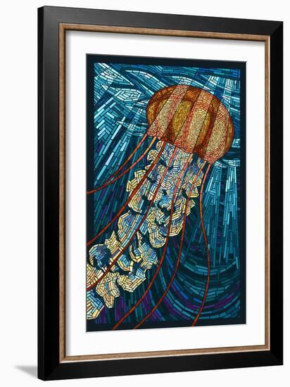 Jellyfish - Paper Mosaic-Lantern Press-Framed Art Print