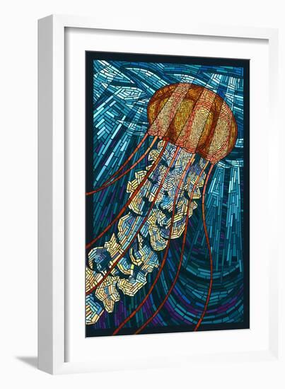 Jellyfish - Paper Mosaic-Lantern Press-Framed Art Print