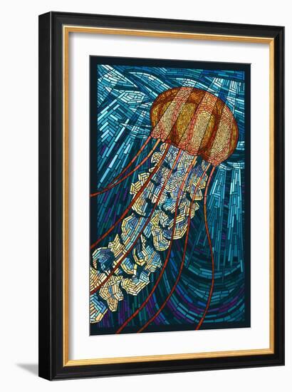 Jellyfish - Paper Mosaic-Lantern Press-Framed Art Print
