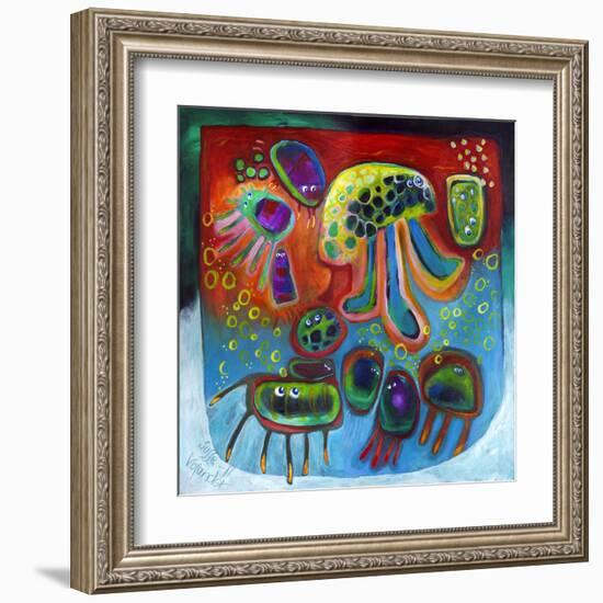 Jellyfish Party-Susse Volander-Framed Art Print