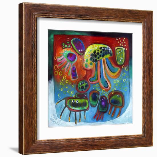 Jellyfish Party-Susse Volander-Framed Art Print