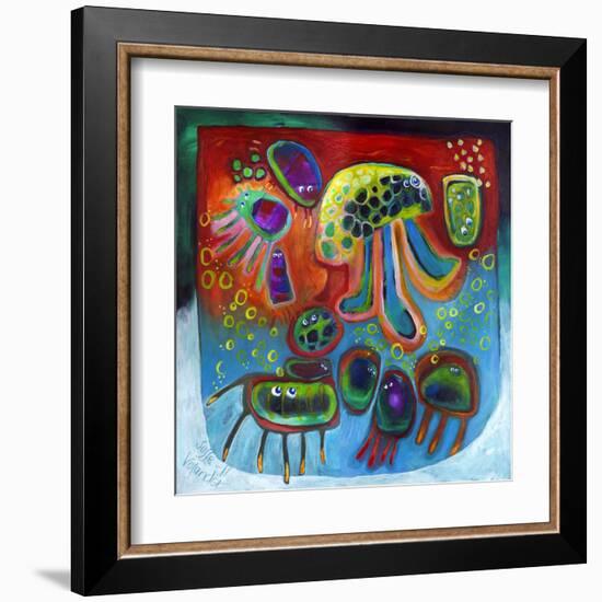 Jellyfish Party-Susse Volander-Framed Art Print