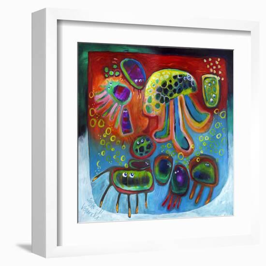 Jellyfish Party-Susse Volander-Framed Art Print