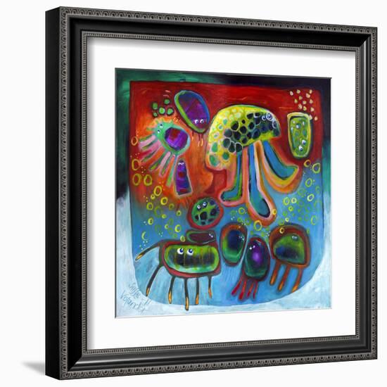 Jellyfish Party-Susse Volander-Framed Art Print