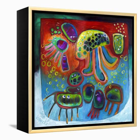 Jellyfish Party-Susse Volander-Framed Stretched Canvas