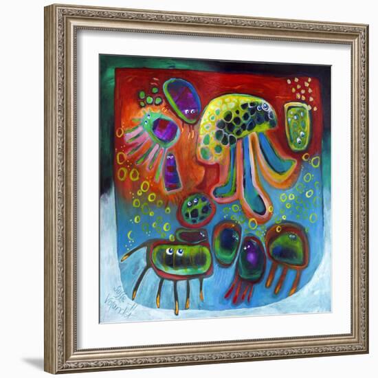 Jellyfish Party-Susse Volander-Framed Art Print