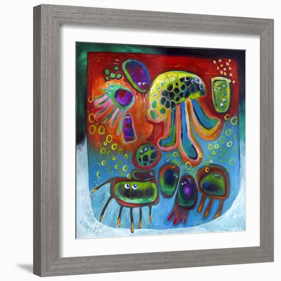 Jellyfish Party-Susse Volander-Framed Art Print