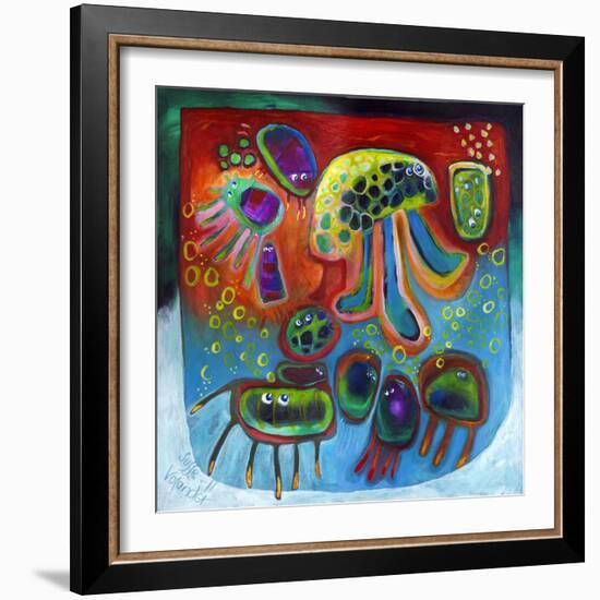 Jellyfish Party-Susse Volander-Framed Art Print