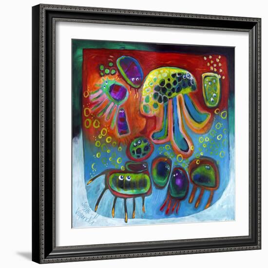 Jellyfish Party-Susse Volander-Framed Art Print