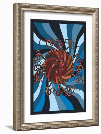 Jellyfish: Psychedelic Jellyfish-Ernst Haeckel-Framed Art Print