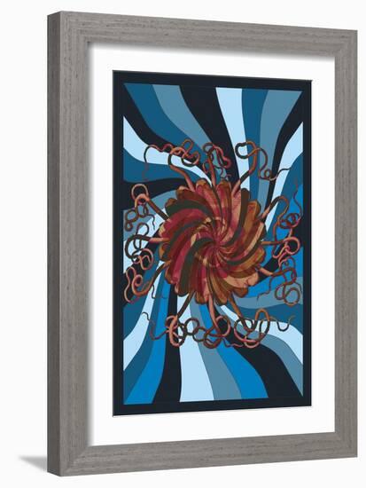 Jellyfish: Psychedelic Jellyfish-Ernst Haeckel-Framed Art Print