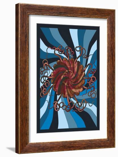 Jellyfish: Psychedelic Jellyfish-Ernst Haeckel-Framed Art Print