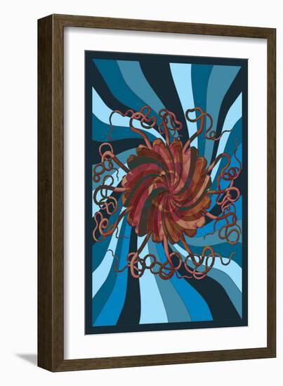 Jellyfish: Psychedelic Jellyfish-Ernst Haeckel-Framed Art Print