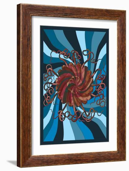 Jellyfish: Psychedelic Jellyfish-Ernst Haeckel-Framed Art Print