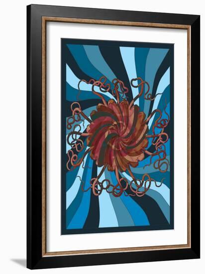 Jellyfish: Psychedelic Jellyfish-Ernst Haeckel-Framed Art Print