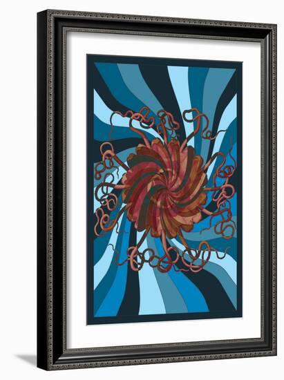 Jellyfish: Psychedelic Jellyfish-Ernst Haeckel-Framed Art Print