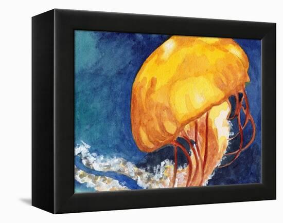 Jellyfish-Jennifer Redstreake Geary-Framed Stretched Canvas