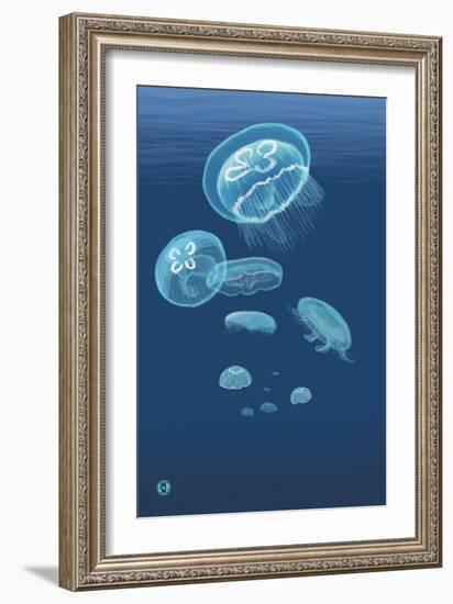 Jellyfish-Lantern Press-Framed Art Print