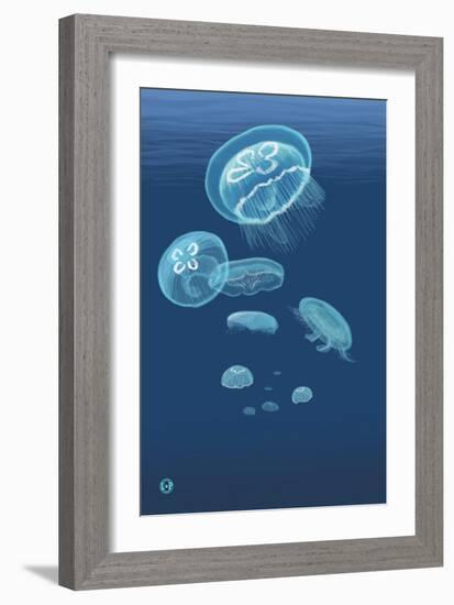 Jellyfish-Lantern Press-Framed Art Print