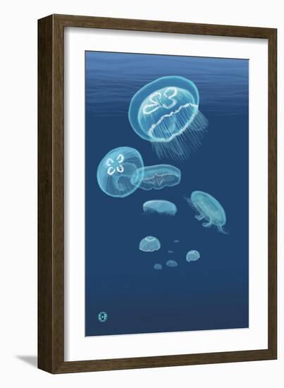 Jellyfish-Lantern Press-Framed Art Print