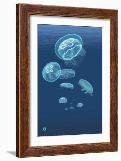Jellyfish-Lantern Press-Framed Art Print