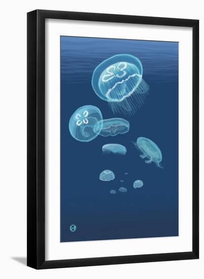Jellyfish-Lantern Press-Framed Art Print