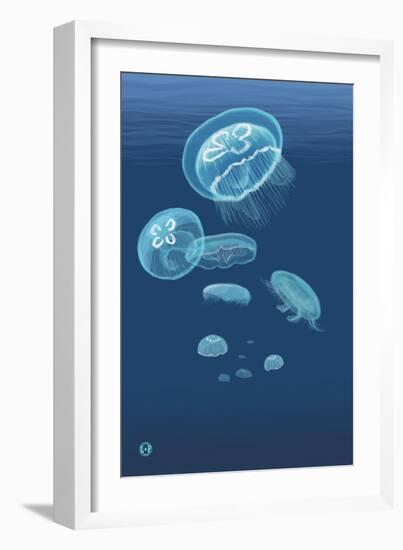 Jellyfish-Lantern Press-Framed Art Print