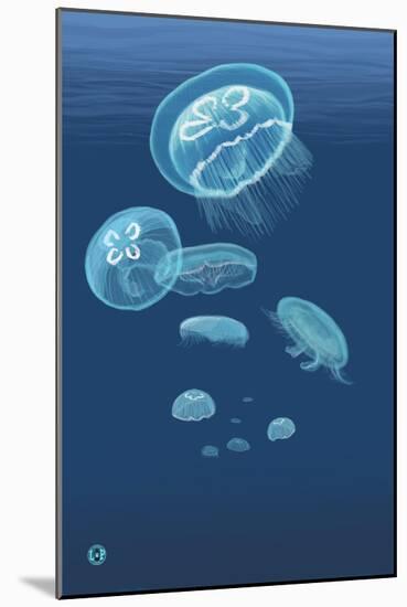 Jellyfish-Lantern Press-Mounted Art Print