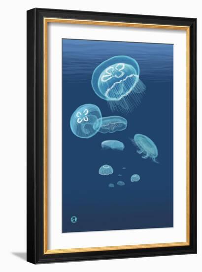 Jellyfish-Lantern Press-Framed Art Print