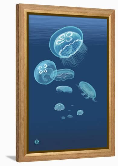 Jellyfish-Lantern Press-Framed Stretched Canvas