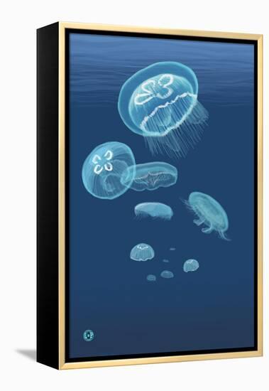 Jellyfish-Lantern Press-Framed Stretched Canvas