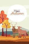 Hello Autumn Season Scene with Reindeer Couple-jemastock-Framed Photographic Print