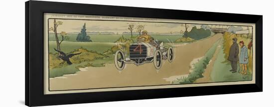 Jenatzy sur sa voiture Mercedes gagnant de la coupe Gordon- Bennett-null-Framed Giclee Print