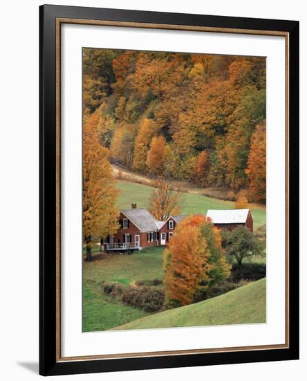 Jenne Farm in Autumn, Reading, Vermont, USA-Walter Bibikow-Framed Photographic Print