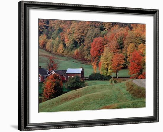 Jenne Farm in the Fall, near Woodstock, Vermont, USA-Charles Sleicher-Framed Photographic Print