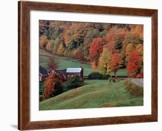 Jenne Farm in the Fall, near Woodstock, Vermont, USA-Charles Sleicher-Framed Photographic Print