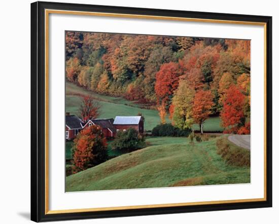 Jenne Farm in the Fall, near Woodstock, Vermont, USA-Charles Sleicher-Framed Photographic Print