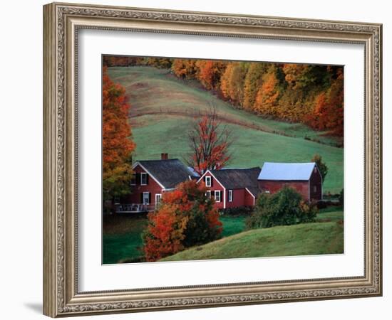 Jenne Farm in the Fall, near Woodstock, Vermont, USA-Charles Sleicher-Framed Photographic Print