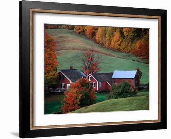 Jenne Farm in the Fall, near Woodstock, Vermont, USA-Charles Sleicher-Framed Photographic Print