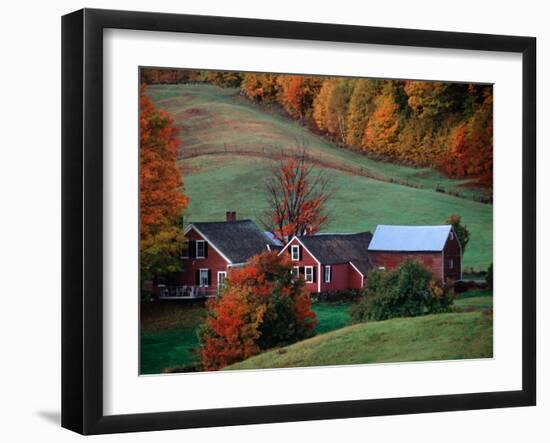 Jenne Farm in the Fall, near Woodstock, Vermont, USA-Charles Sleicher-Framed Photographic Print