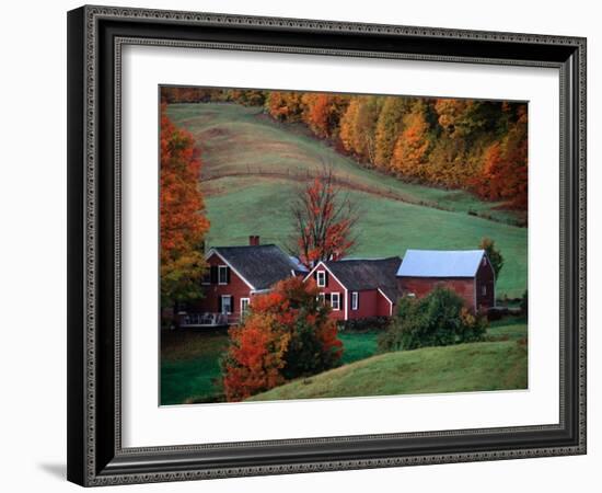 Jenne Farm in the Fall, near Woodstock, Vermont, USA-Charles Sleicher-Framed Photographic Print