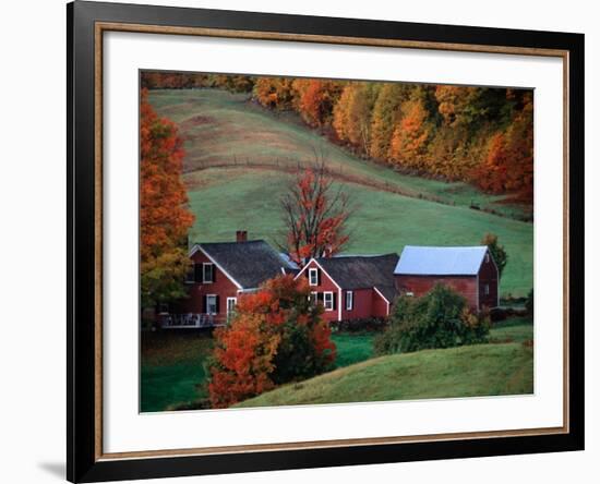 Jenne Farm in the Fall, near Woodstock, Vermont, USA-Charles Sleicher-Framed Photographic Print