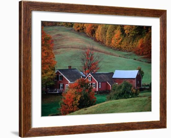 Jenne Farm in the Fall, near Woodstock, Vermont, USA-Charles Sleicher-Framed Photographic Print