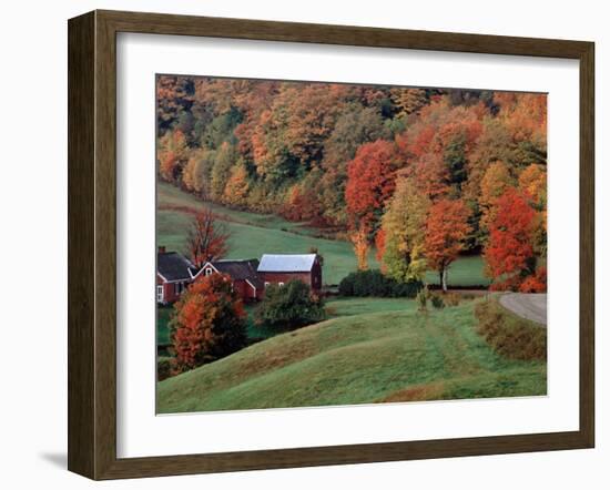 Jenne Farm in the Fall, near Woodstock, Vermont, USA-Charles Sleicher-Framed Photographic Print