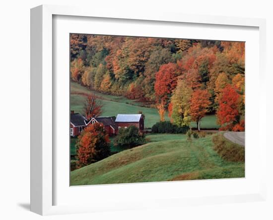 Jenne Farm in the Fall, near Woodstock, Vermont, USA-Charles Sleicher-Framed Photographic Print