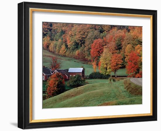 Jenne Farm in the Fall, near Woodstock, Vermont, USA-Charles Sleicher-Framed Photographic Print