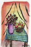 Fruit Bowl and Paisly Curtain-Jennifer Frances Azadmanesh-Giclee Print