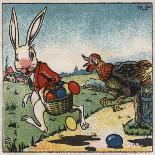 Easter Rabbit and Chicken Illustration on Egg Dye Packaging-Jennifer Kennard-Giclee Print
