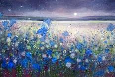 Cornflowers and The Moon No 1-Jennifer Taylor-Framed Stretched Canvas