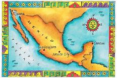 Map of Mexico-Jennifer Thermes-Framed Premier Image Canvas